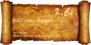 Kácsor Csaba névjegykártya