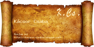 Kácsor Csaba névjegykártya