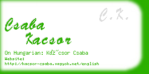 csaba kacsor business card